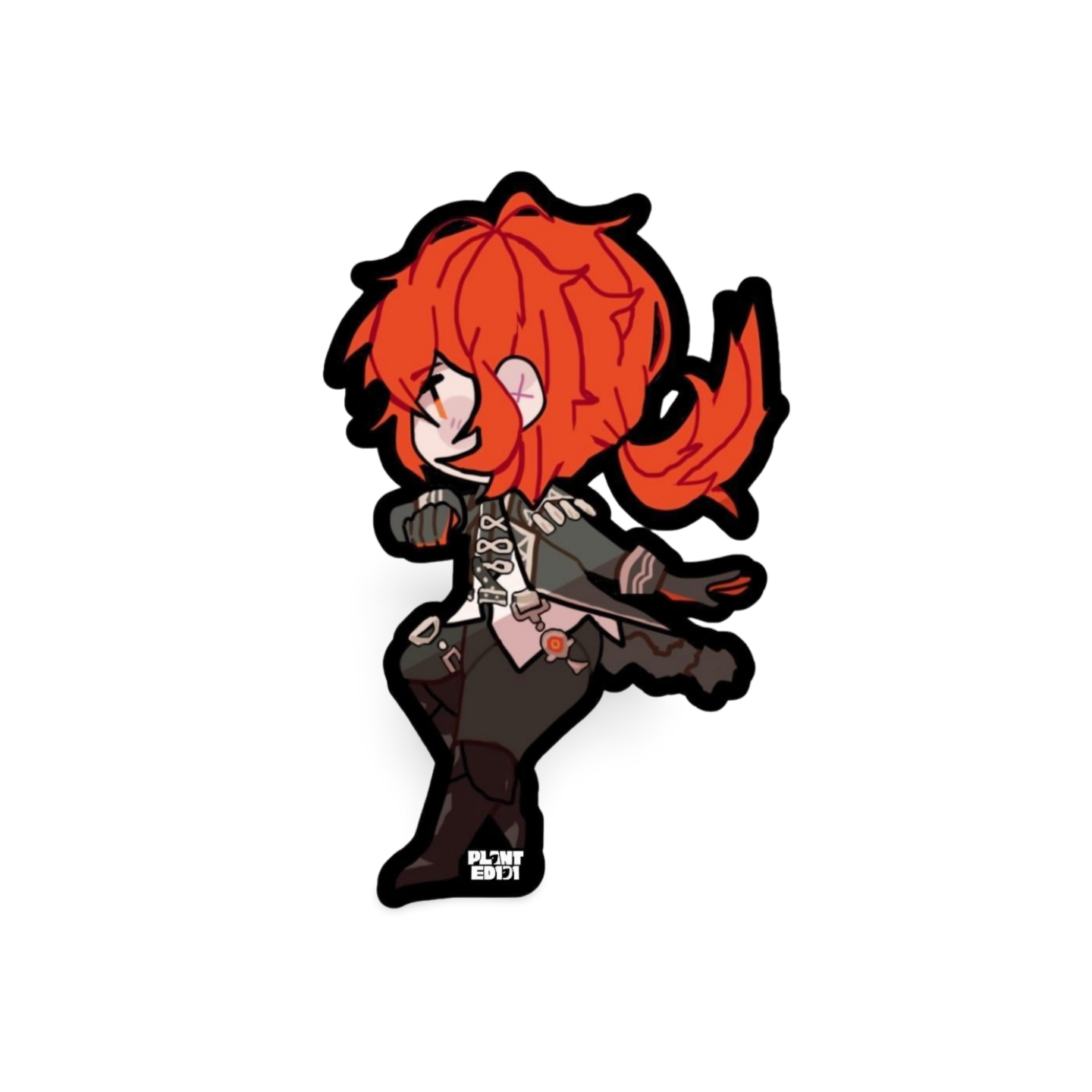 Diluc Genshin Impact Chibi Sticker